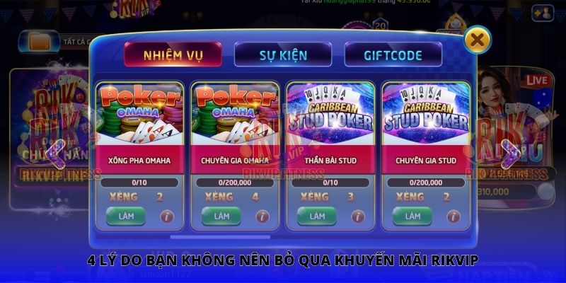 4 lý do bạn không nên bỏ qua khuyến mãi Rikvip