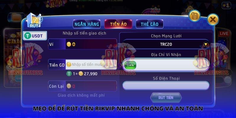 Mẹo để để rút tiền Rikvip nhanh chóng và an toàn